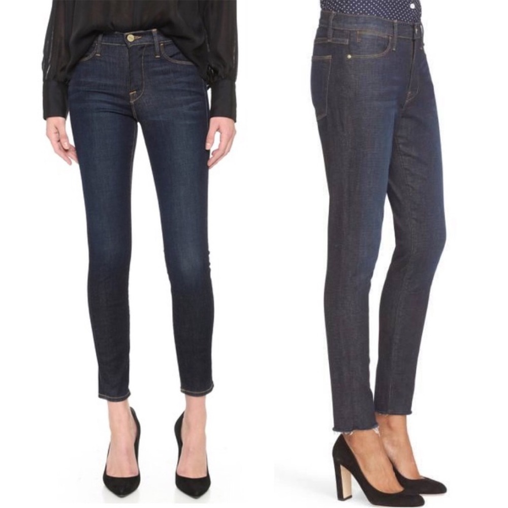 💙 Frame Le High Skinny Jeans Straight Size 25 Saltair Dark Wash